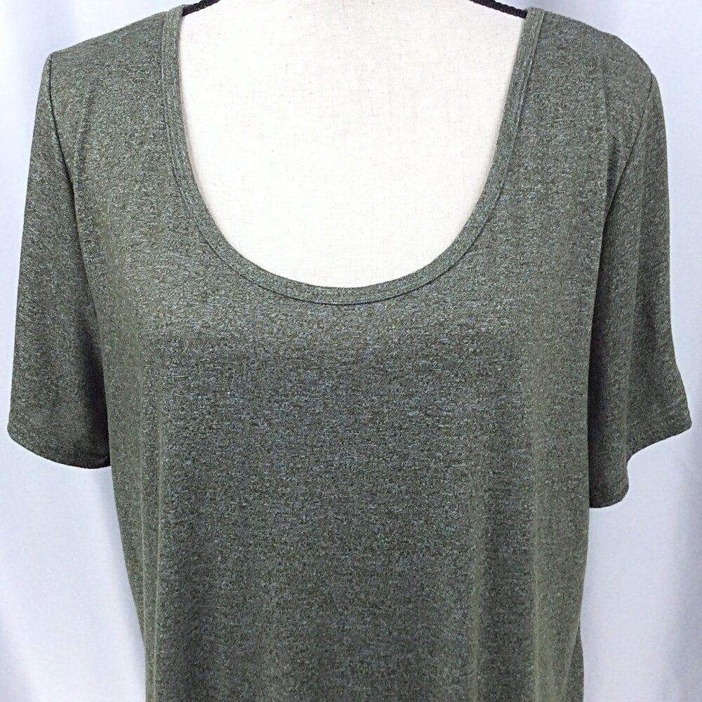 LuLaRoe Women's Classic T-Shirt‎ 2XL Green Scoop Neck Short Sleeve Tunic Top - Picture 5 of 7